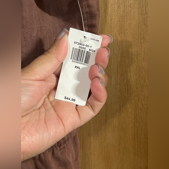 NWT Old Navy Womens Jumpsuit Tie Waist Twill Brown Mauve Wide Leg Romper XXL - Picture 6 of 7